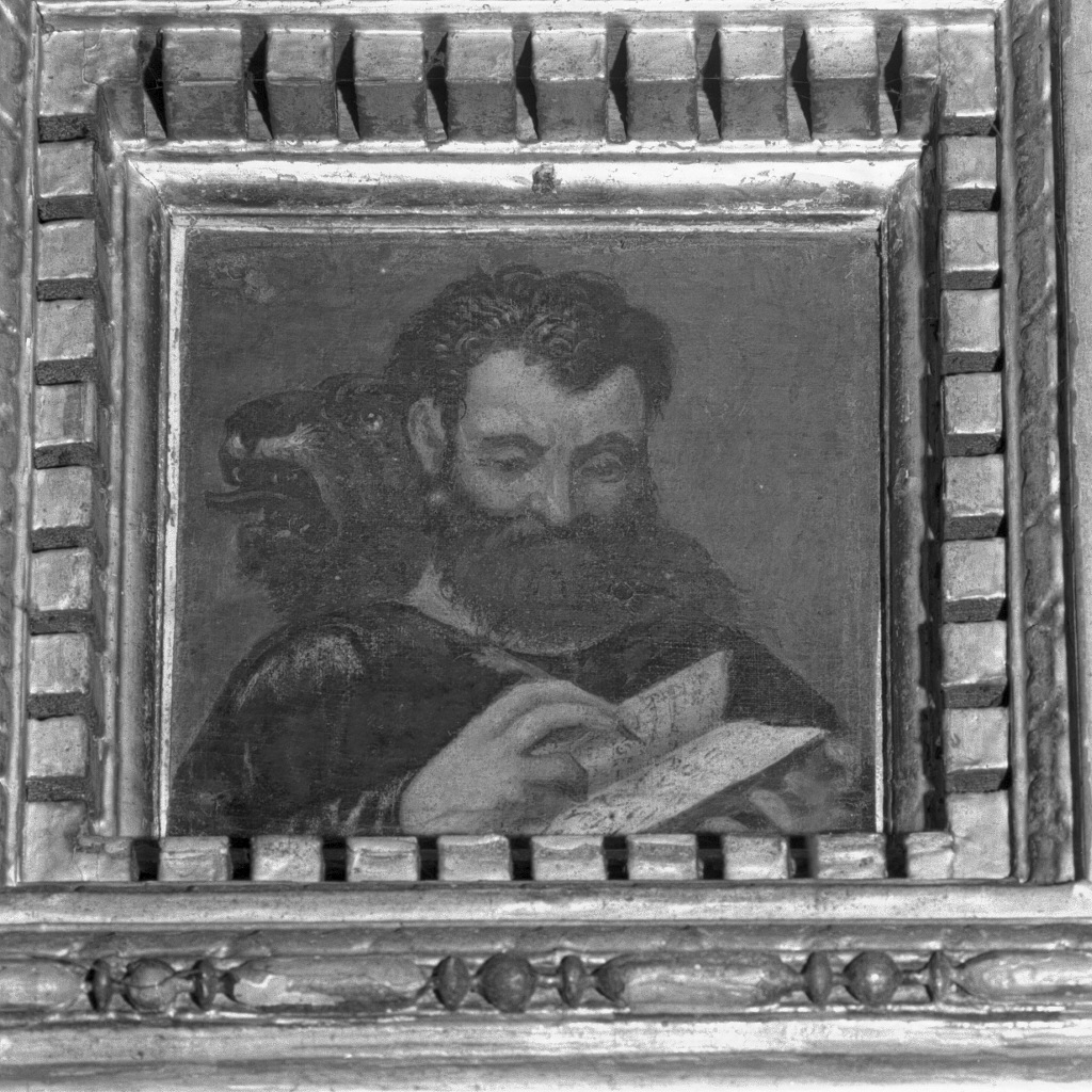 San Marco Evangelista (dipinto, elemento d'insieme) di Vecellio Marco (ultimo quarto sec. XVI)