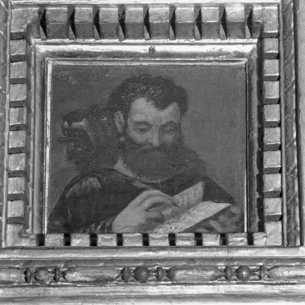 San Marco Evangelista (dipinto, elemento d'insieme) di Vecellio Marco (ultimo quarto sec. XVI)