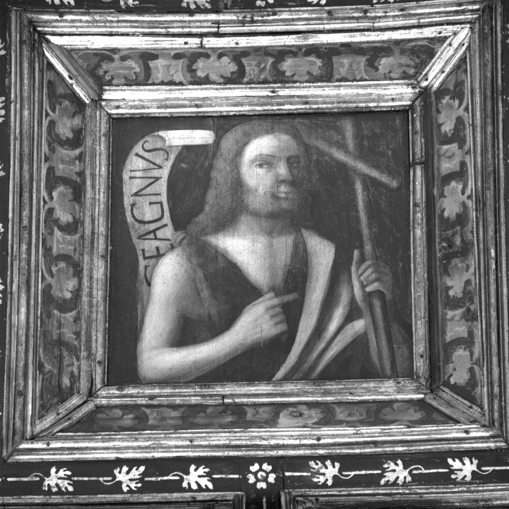 San Giovanni Battista (dipinto, elemento d'insieme) di Pennacchi Pier Maria, Capriolo Domenico di Bernardino (secc. XV/ XVI)