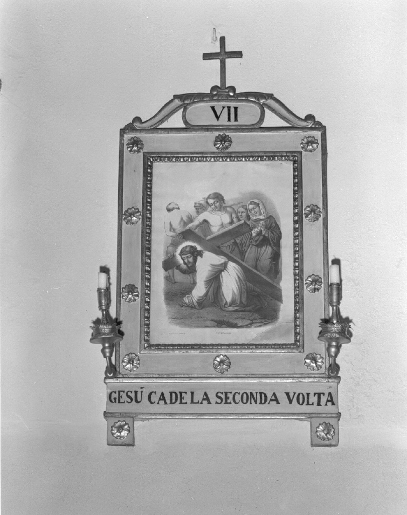 stazione VII: Gesù cade sotto la croce la seconda volta (Via Crucis, ciclo) - ambito francese (?) (sec. XIX)