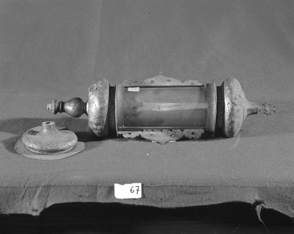 fiala di pellegrinaggio - bottega veneta (secc. XVI/ XVIII)