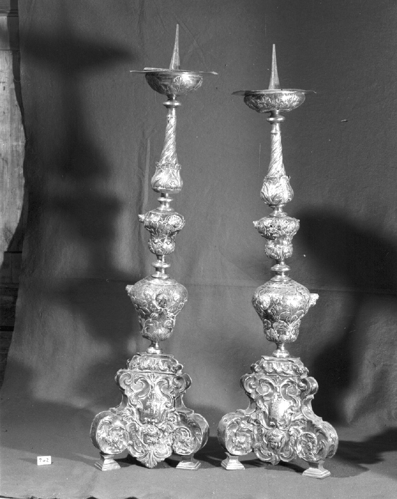 candelabro, serie - bottega veneziana (secc. XVII/ XVIII)