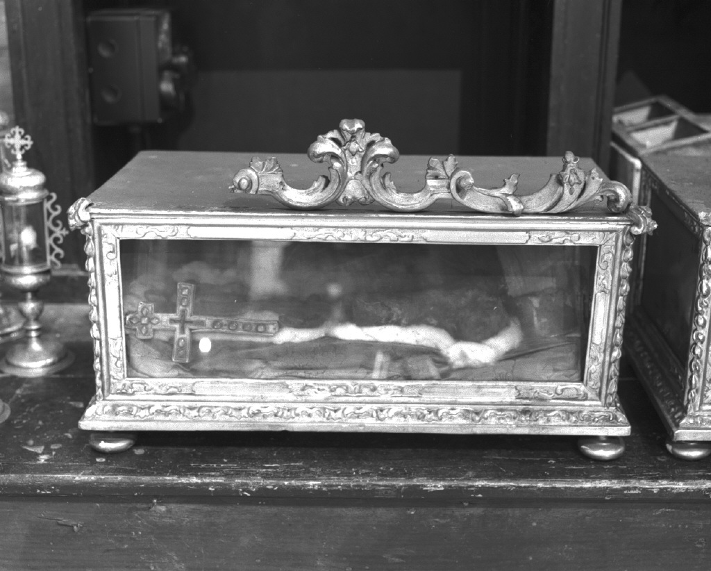 reliquiario a teca - a cassetta - bottega veneta (secc. XVIII/ XIX)