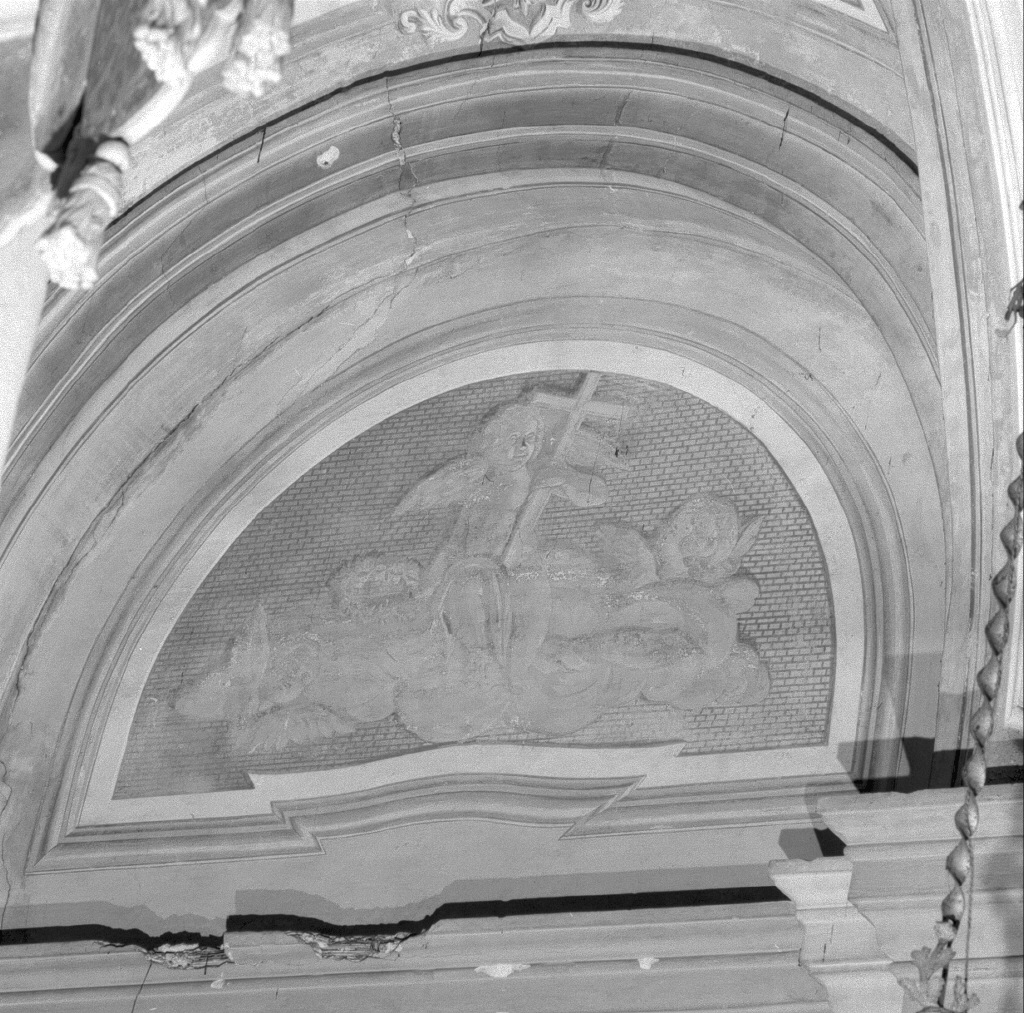 angelo con croce/ cherubini (dipinto) - ambito veneto (sec. XVIII)