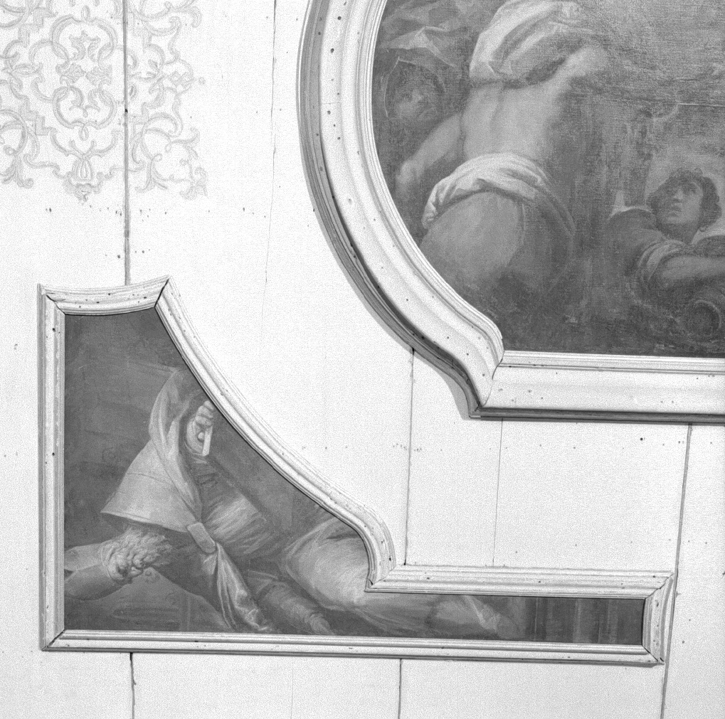 Padre della Chiesa (dipinto, elemento d'insieme) di Negretti Jacopo detto Palma il Giovane (sec. XVI)