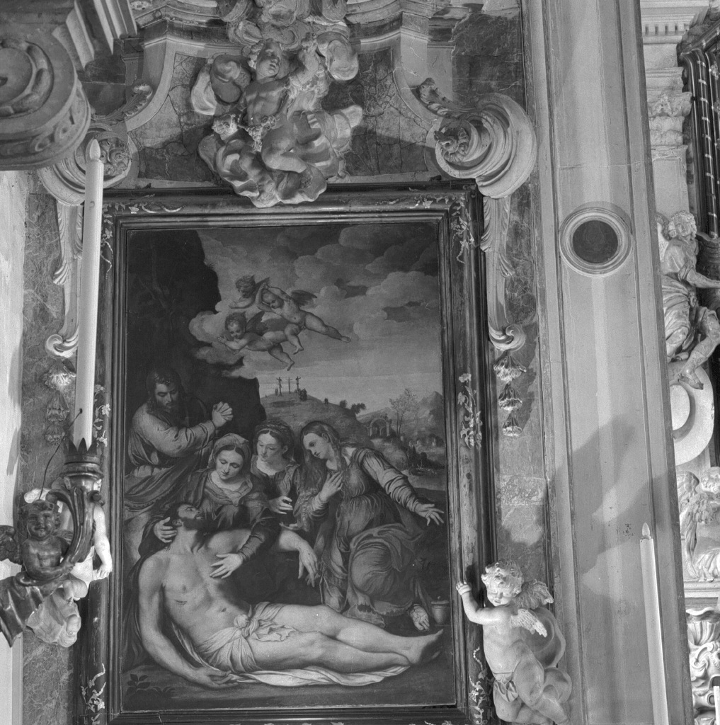 compianto sul Cristo morto (dipinto) di Porta Giuseppe detto Giuseppe Salviati (sec. XVI)