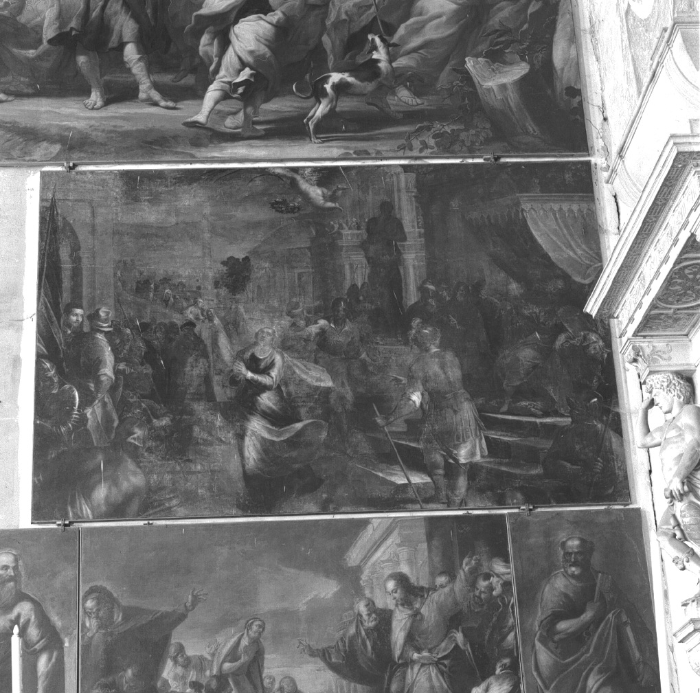 martirio di Sant'Apollonia (dipinto) di Peranda Santo (maniera) (seconda metà sec. XVI)