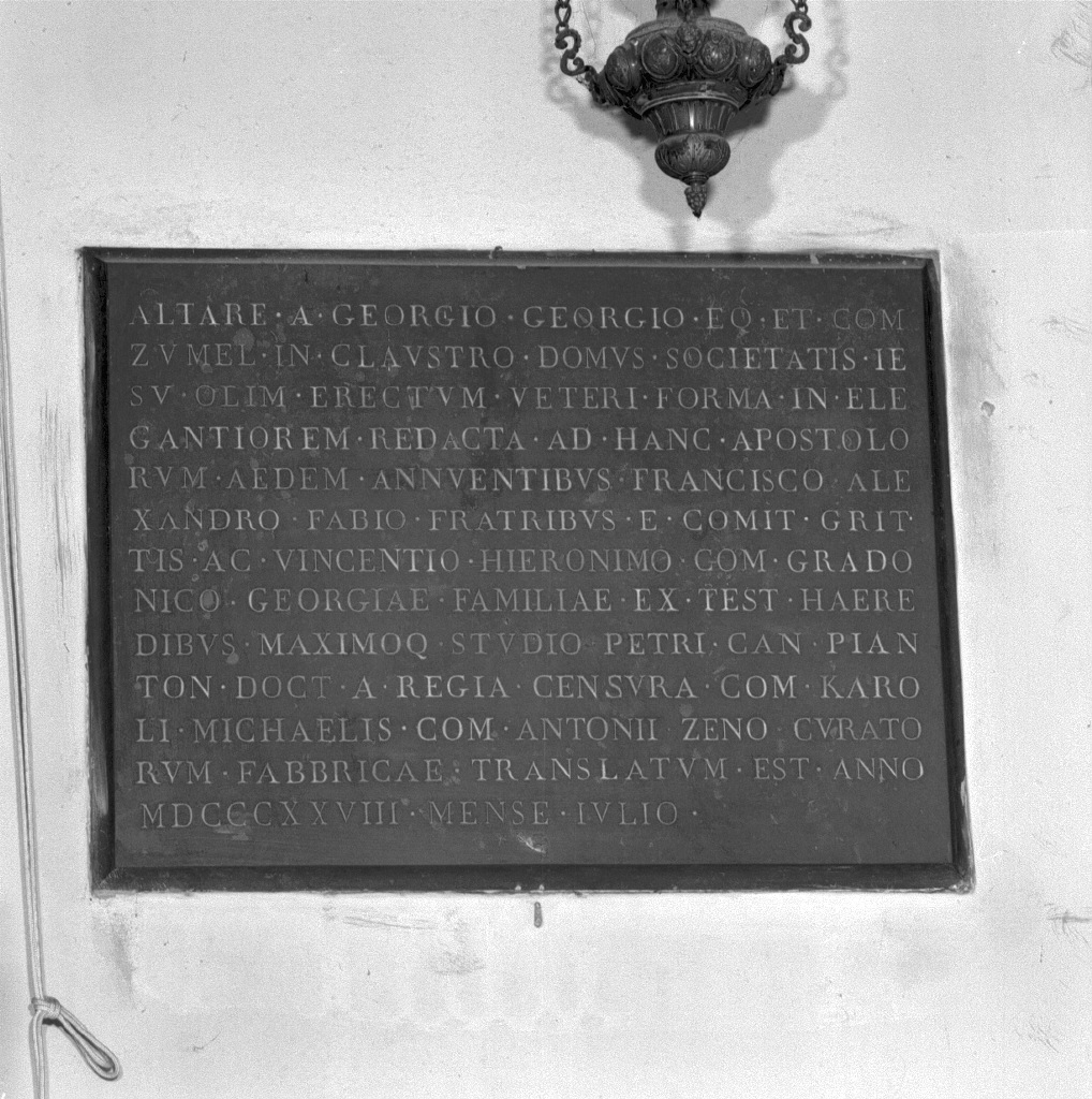 lapide celebrativa - ambito veneto (sec. XIX)