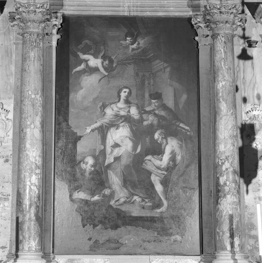 Santa Caterina d'Alessandria con i santi Antonio Abate, Girolamo e Gerardo Sagredo (pala d'altare) di Fedeli Domenico detto Maggiotto (metà sec. XVIII)