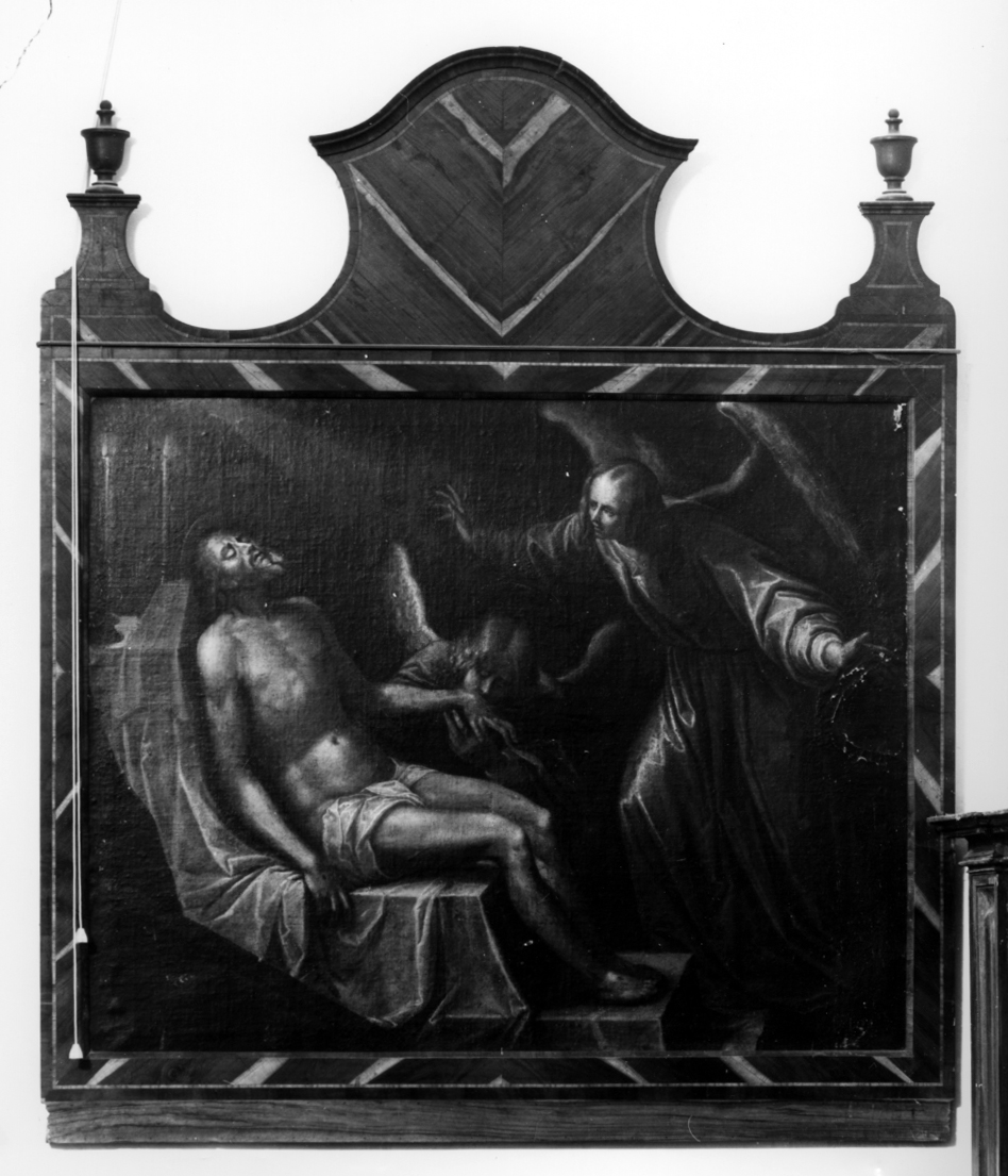 Cristo in pietà sorretto da angeli (dipinto) - ambito veneto (sec. XIX)