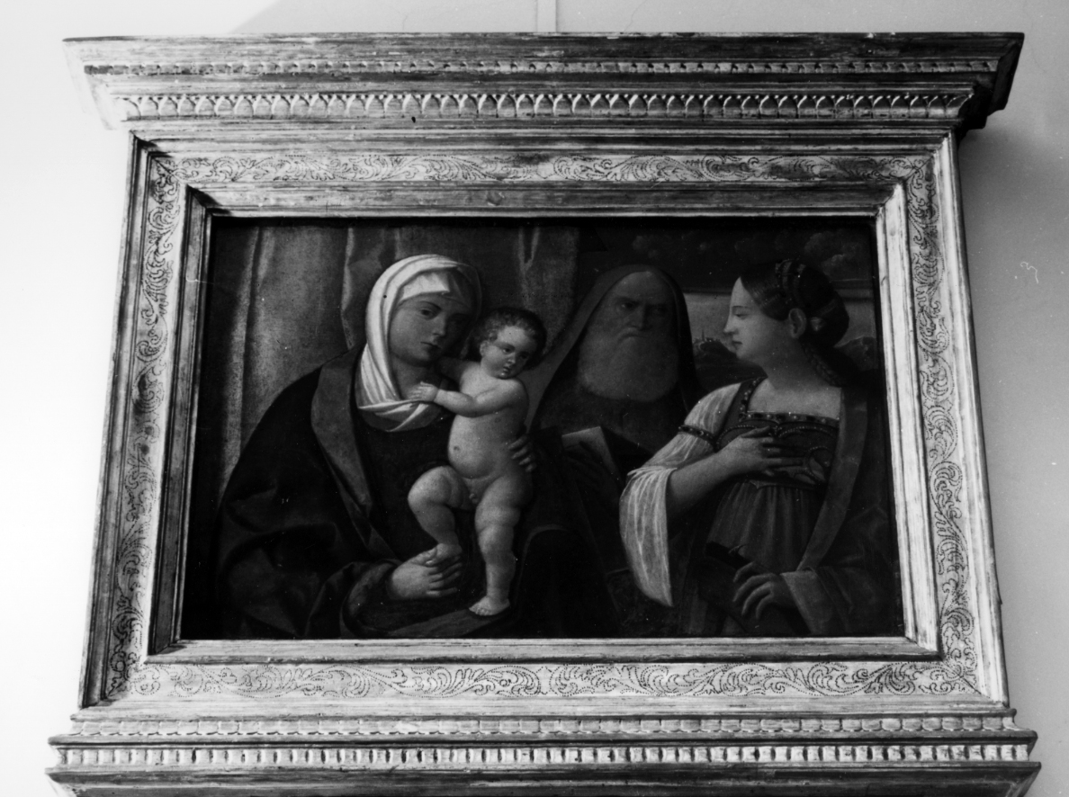 Madonna con Bambino/ San Girolamo/ Santa Caterina d'Alessandria (dipinto) - ambito veneziano (prima metà sec. XVI)