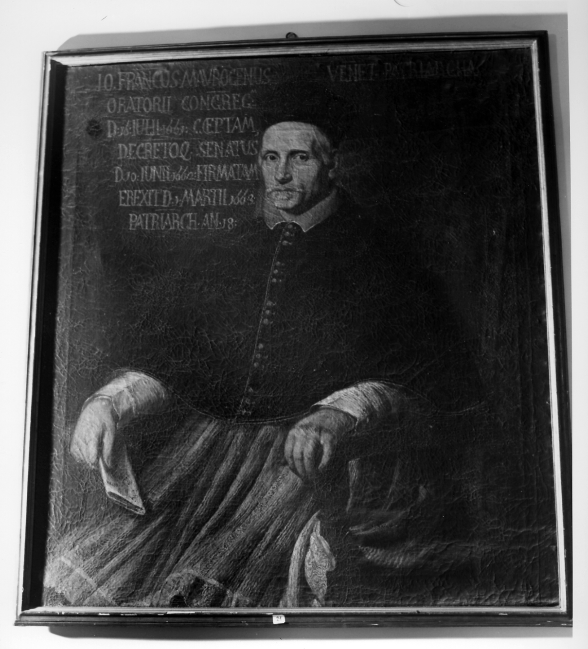 Ritratto del patriarca Giovanni Francesco Mauroceno, busto ritratto d'uomo (dipinto) - ambito veneto (secc. XVIII/ XIX)