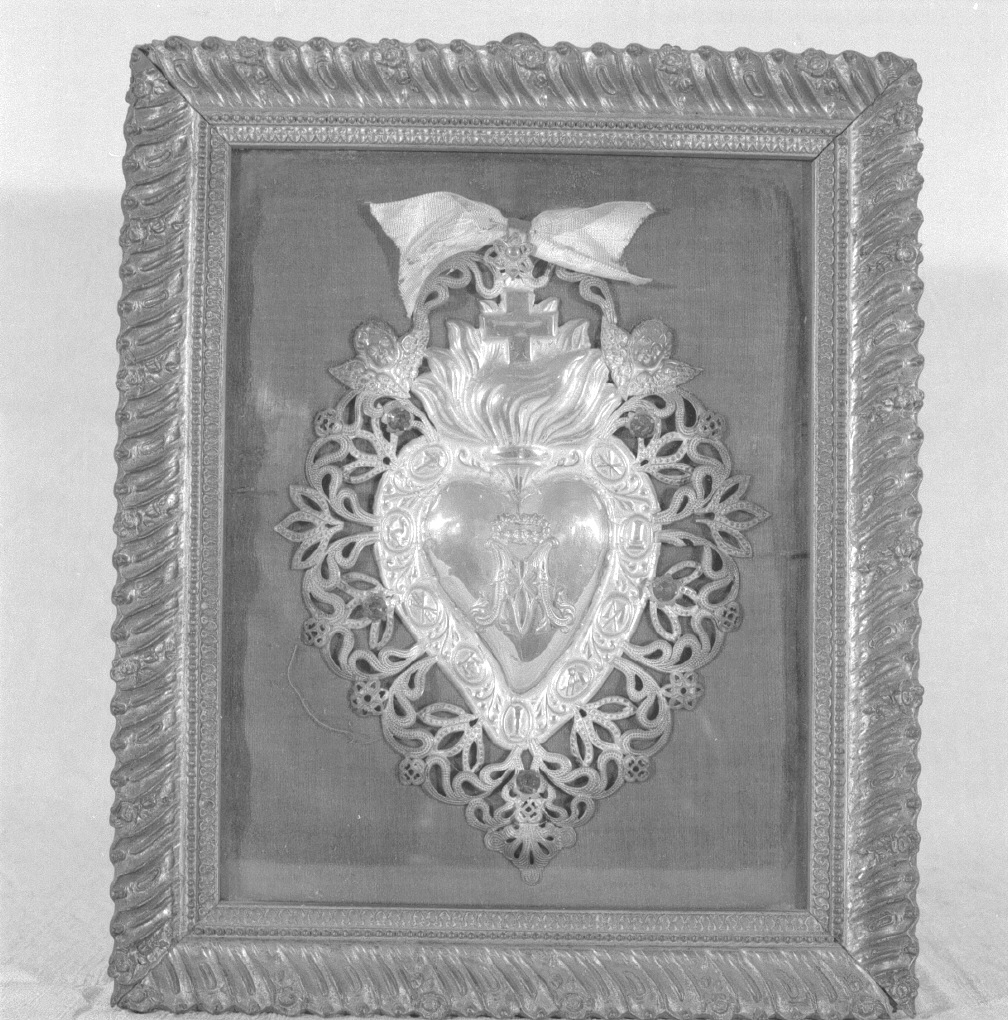 cuore fiammeggiante (ex voto) - ambito veneziano (sec. XIX)