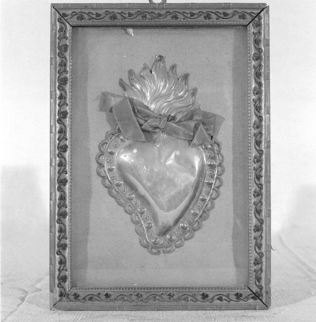 cuore fiammeggiante (ex voto) - ambito veneziano (sec. XIX)