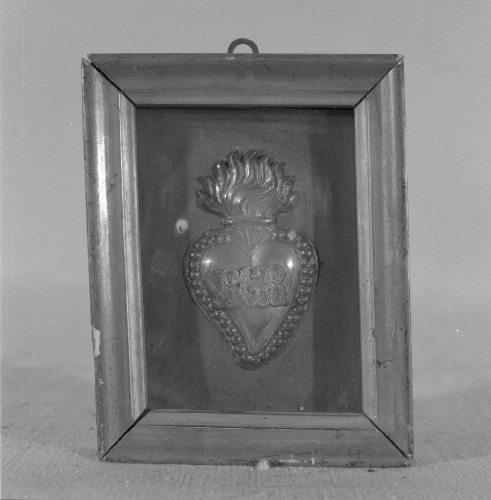 cuore fiammeggiante (ex voto) - ambito veneziano (sec. XIX)