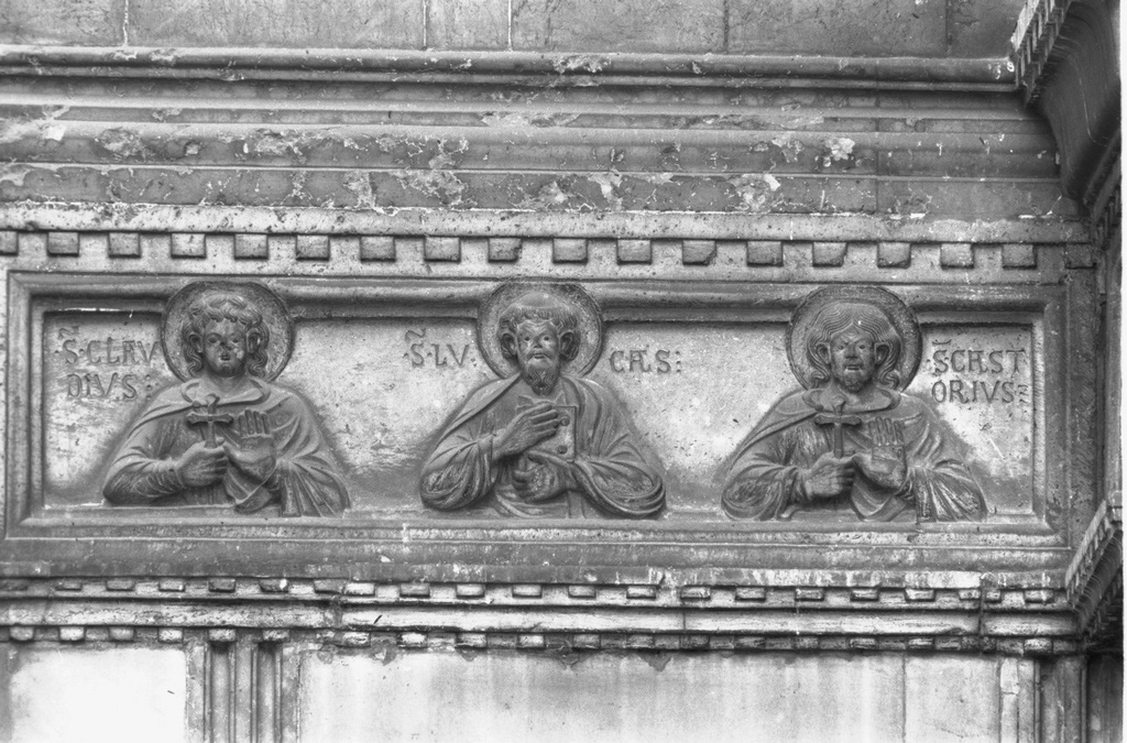 Santi Claudio, Luca e Castorio (rilievo, elemento d'insieme) - ambito veneto (sec. XIX)