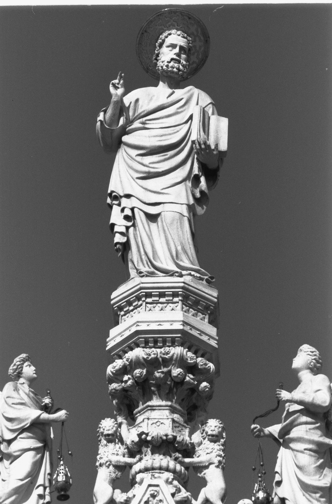 San Marco Evangelista (scultura) di Lamberti Niccolò detto Pela (attribuito) (prima metà sec. XV)