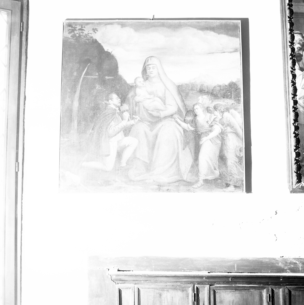 Rustico scolpisce nel tronco l'immagine della Madonna delle Grazie (dipinto) - ambito romano (seconda metà sec. XVI)