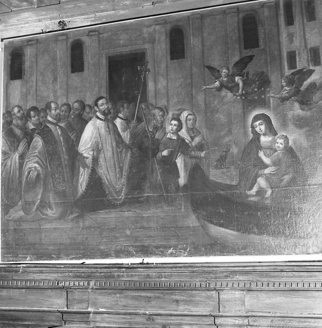 Arrivo della statua della Madonna delle Grazie a Venezia, dove avviene il miracolo (dipinto) - ambito romano (seconda metà sec. XVI)