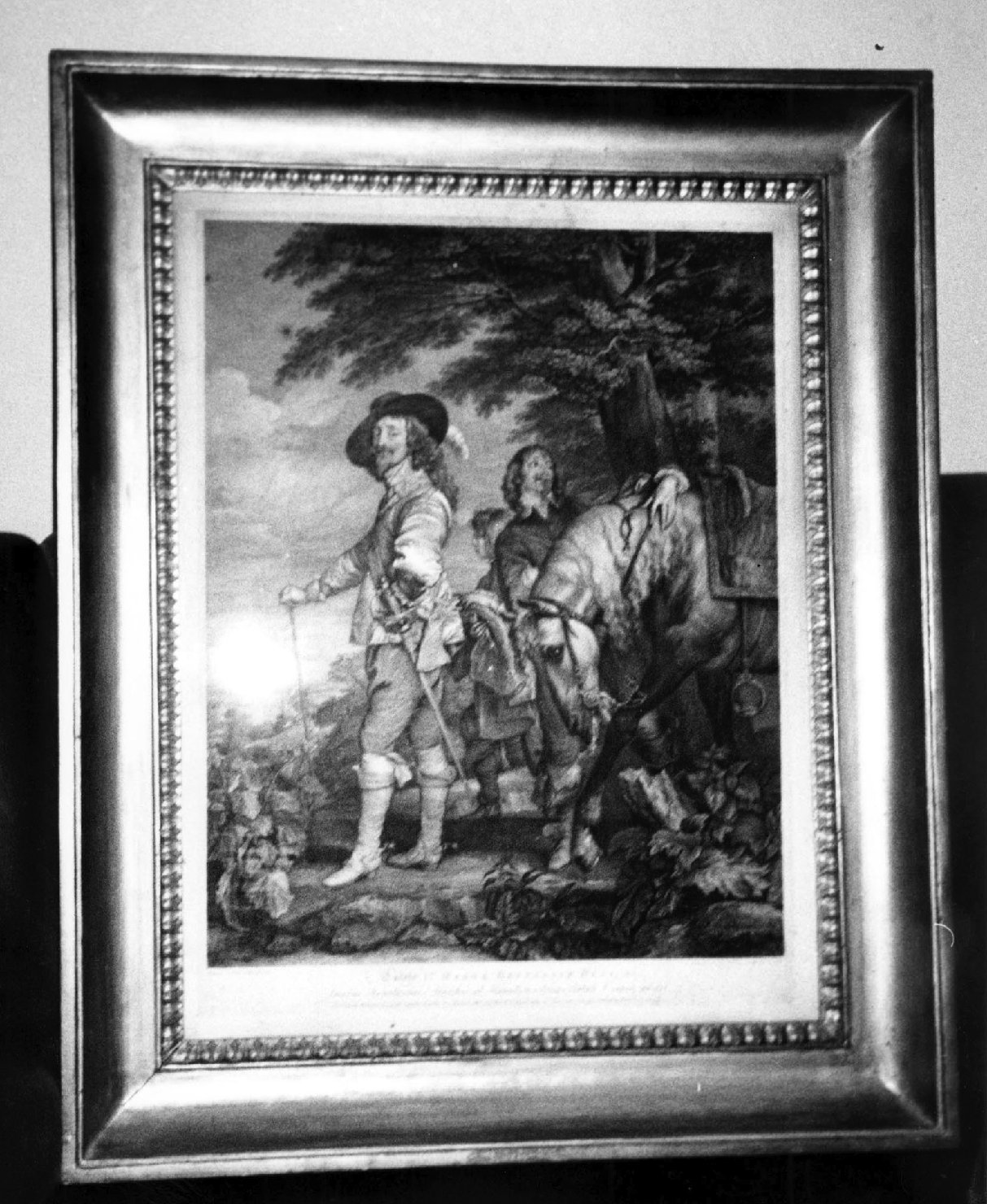 Ritratto di Carlo I d'Inghilterra con cavallo, ritratto d'uomo (stampa) di Strange Robert (sec. XVIII)