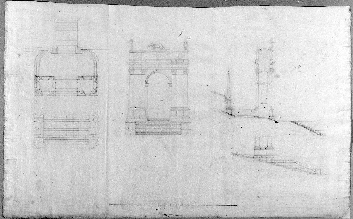 arco delle scalette a Vicenza (disegno) di Malacarne Bartolomeo (sec. XIX)