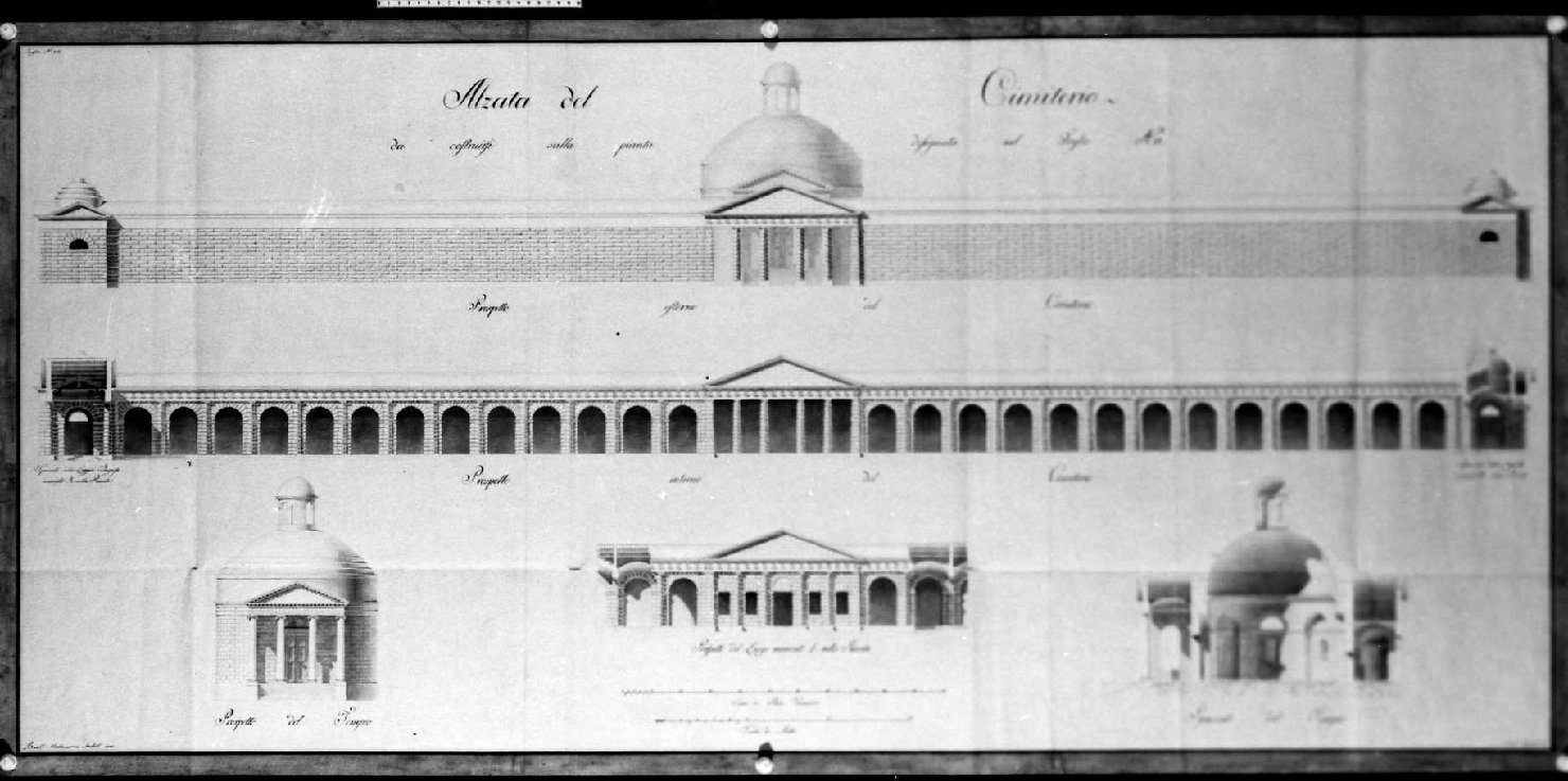 cimitero di Vicenza (disegno) di Malacarne Bartolomeo (sec. XIX)