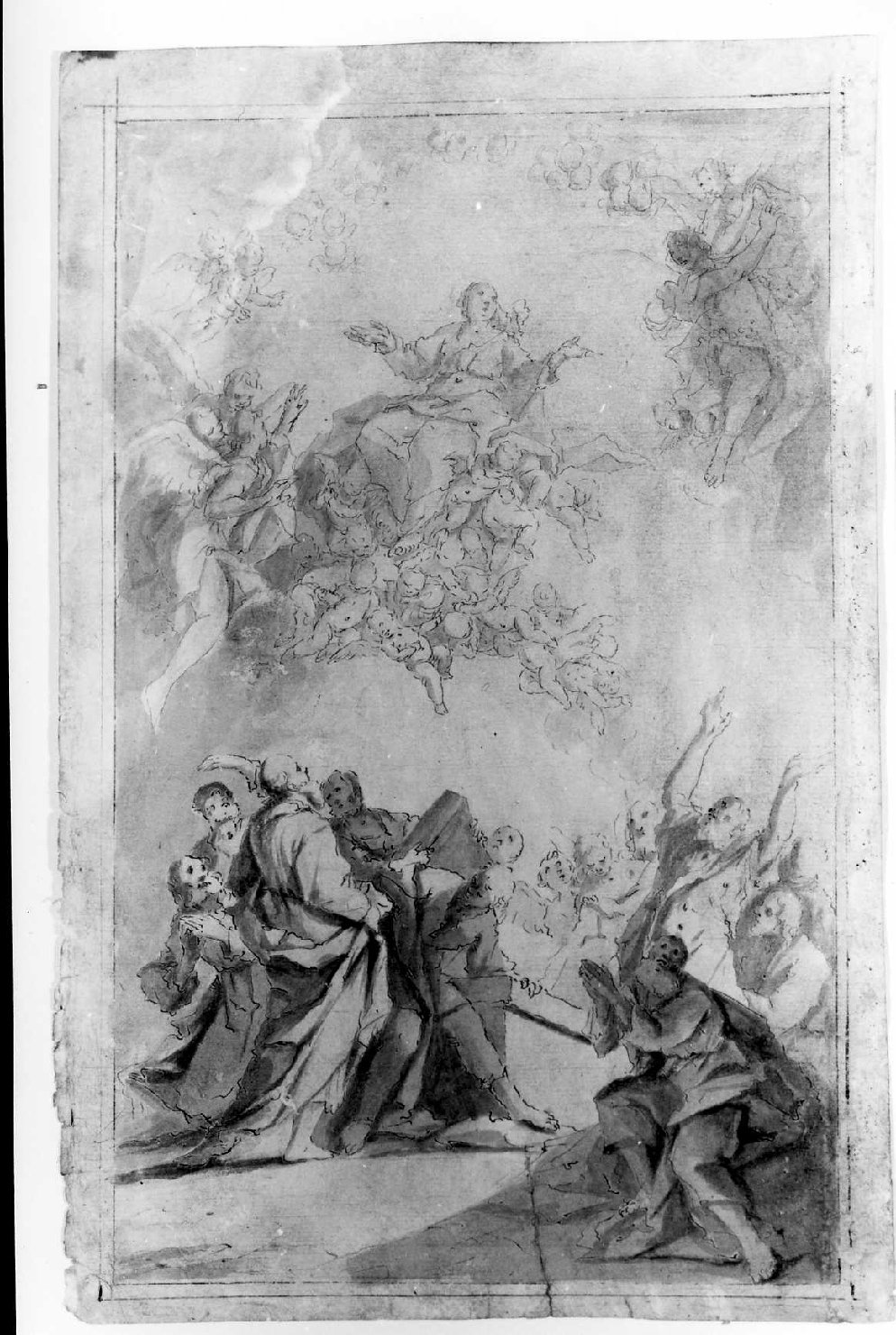 assunzione della Madonna (disegno) di De Pieri Giovanni Antonio detto Zoppo Vicentino (sec. XVIII)