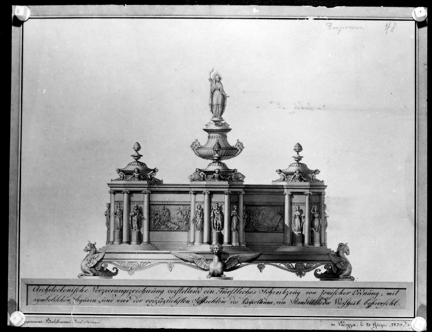 monumento funerario (disegno) di Bongiovanni Bartolomeo (sec. XIX)