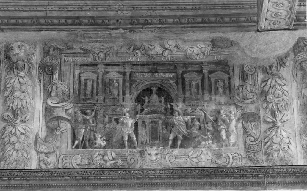 Torneo a piedi- La "Bariera" del 1588 (dipinto) di Maganza Alessandro (attribuito) (sec. XVI)