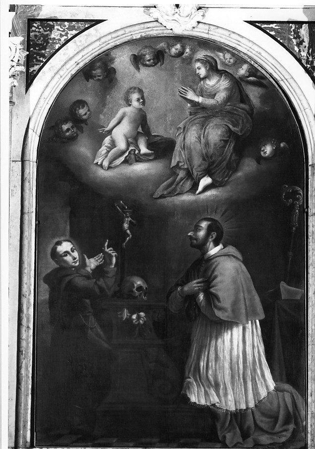Madonna con Bambino e Santi (dipinto) di Creara Sante (sec. XVII)