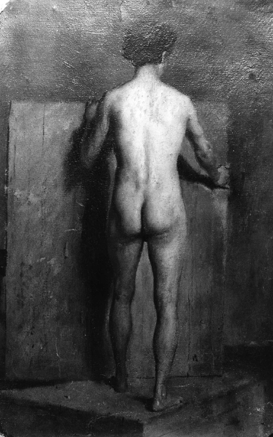 Nudo d'accademia, figura maschile nuda (dipinto) di Dall'Oca Bianca Angelo (sec. XIX)