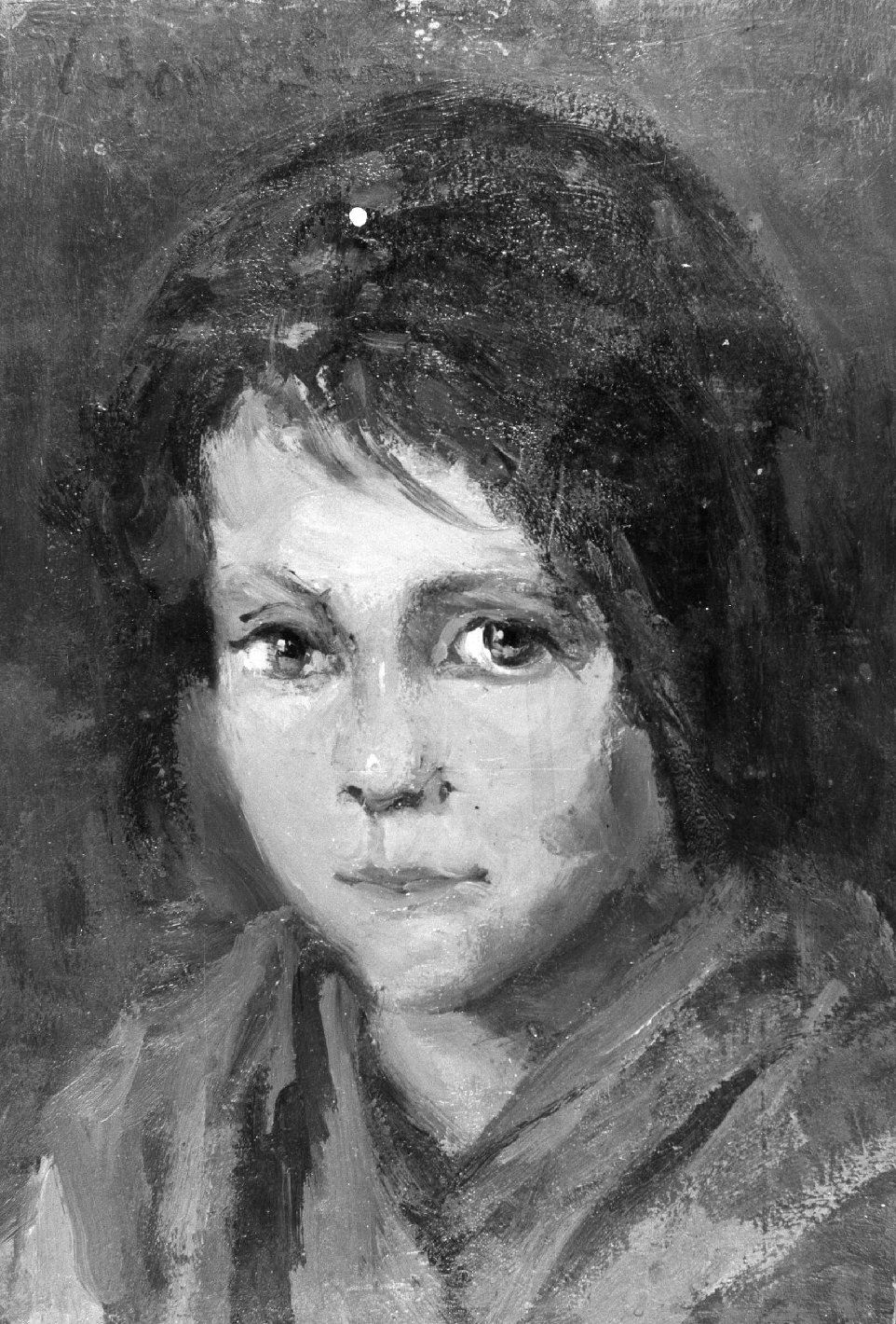 Testa di bimba (dipinto) di Avanzi Vittorio (secc. XIX/ XX)