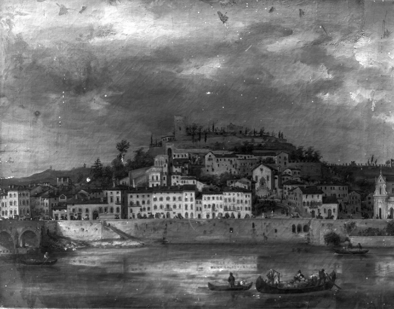 Colle San Pietro, veduta di Verona (dipinto) di Ferrari Carlo detto Ferrarin (secondo quarto sec. XIX)