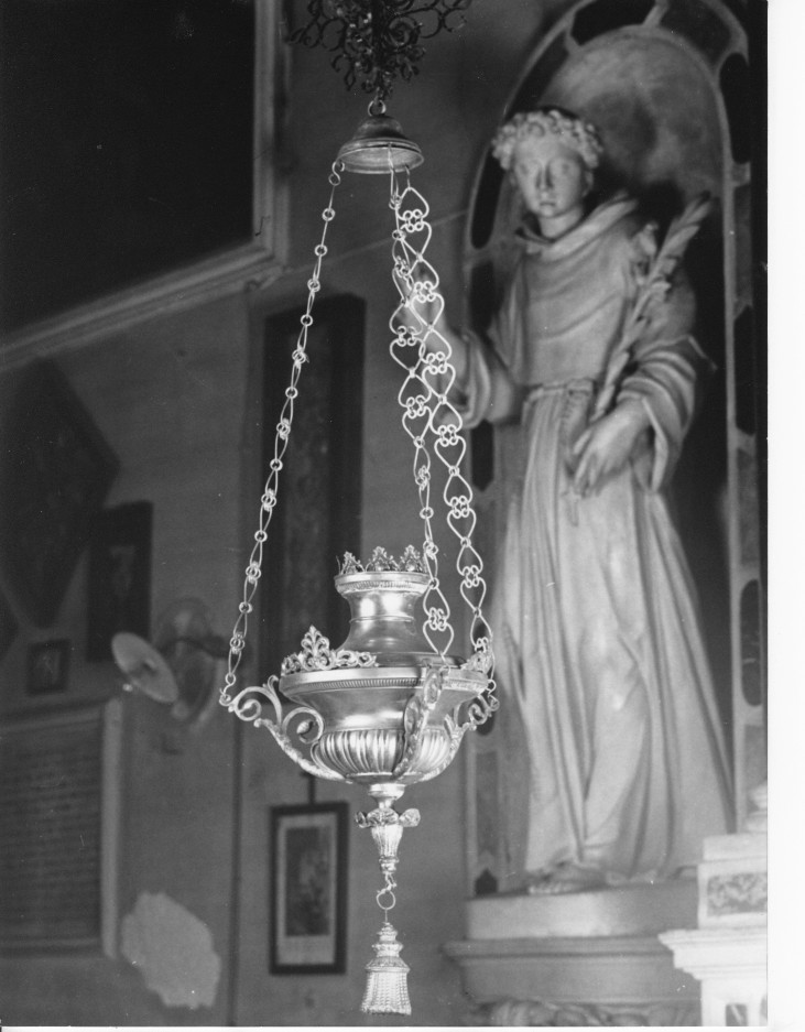 lampada pensile, opera isolata - ambito veneto (fine sec. XIX)