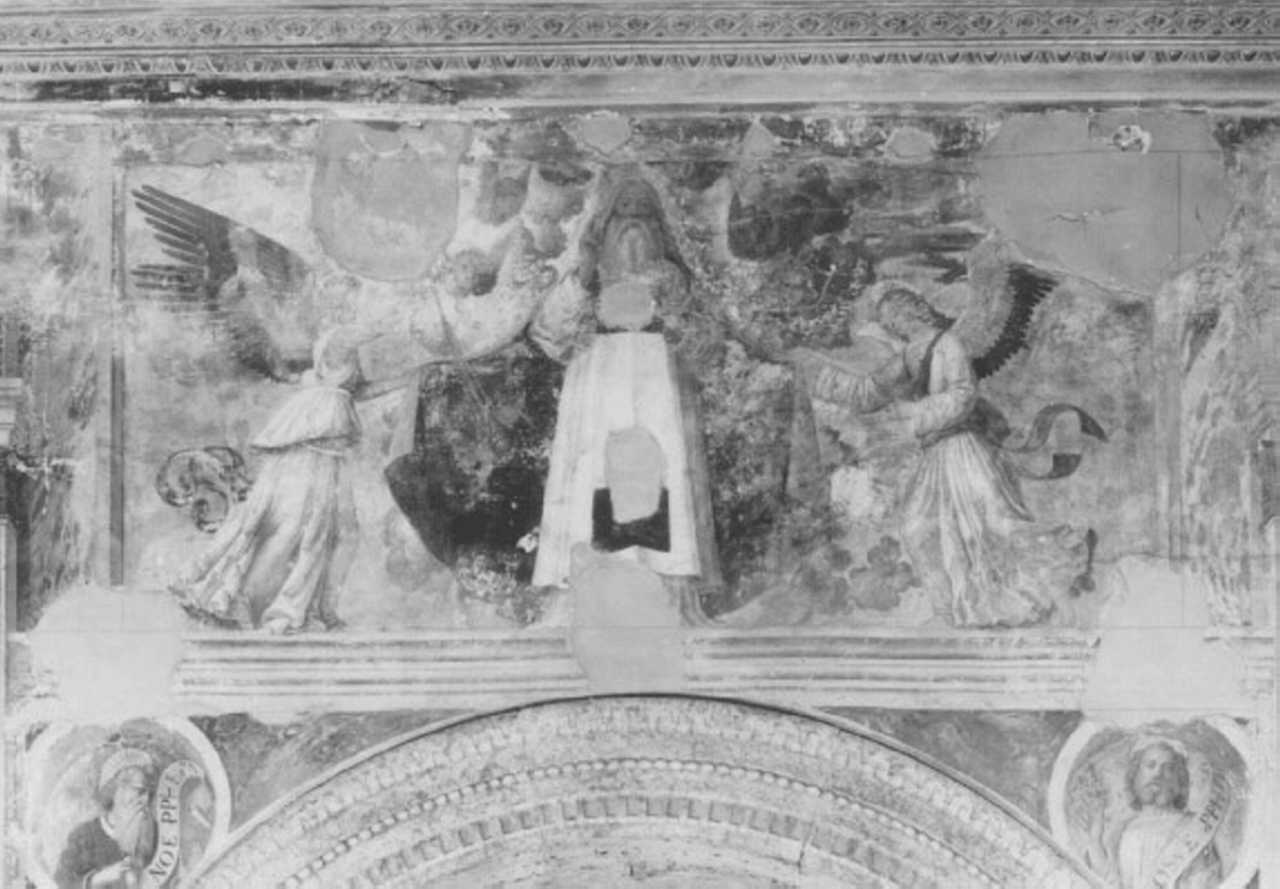 Dio Padre e angeli (dipinto, elemento d'insieme) di Morone Francesco (inizio sec. XVI)
