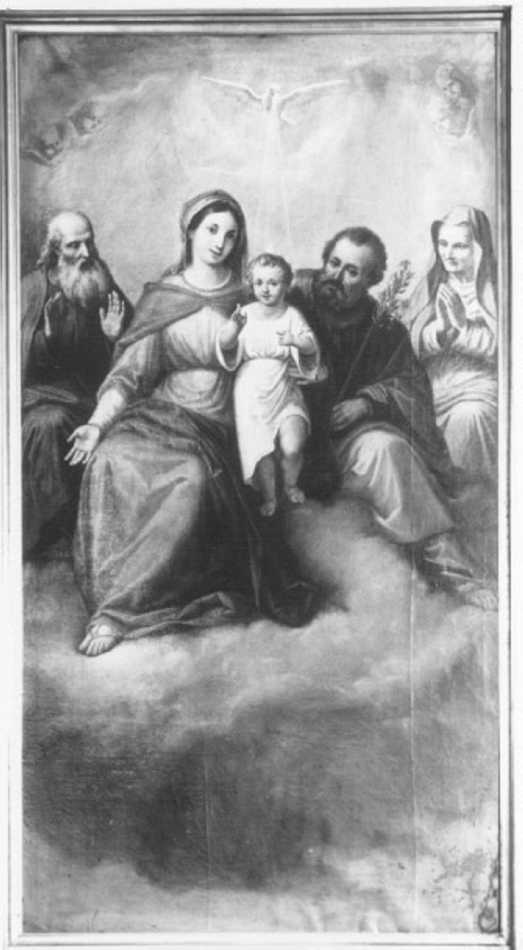 Sacra Famiglia con Sant'Anna e San Giovanni Battista bambino (dipinto) di Nanin Pietro, Recchia Angelo (sec. XIX)