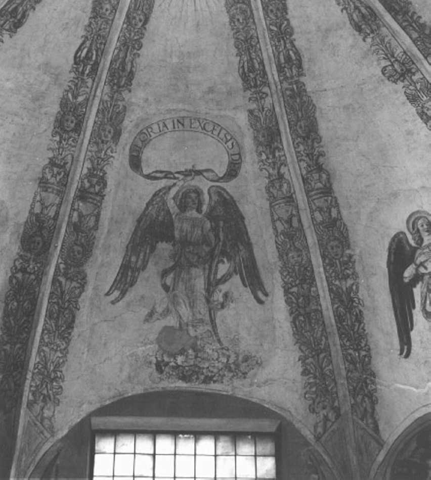 angelo con cartiglio (dipinto) di Morone Domenico (e aiuti) (sec. XV)