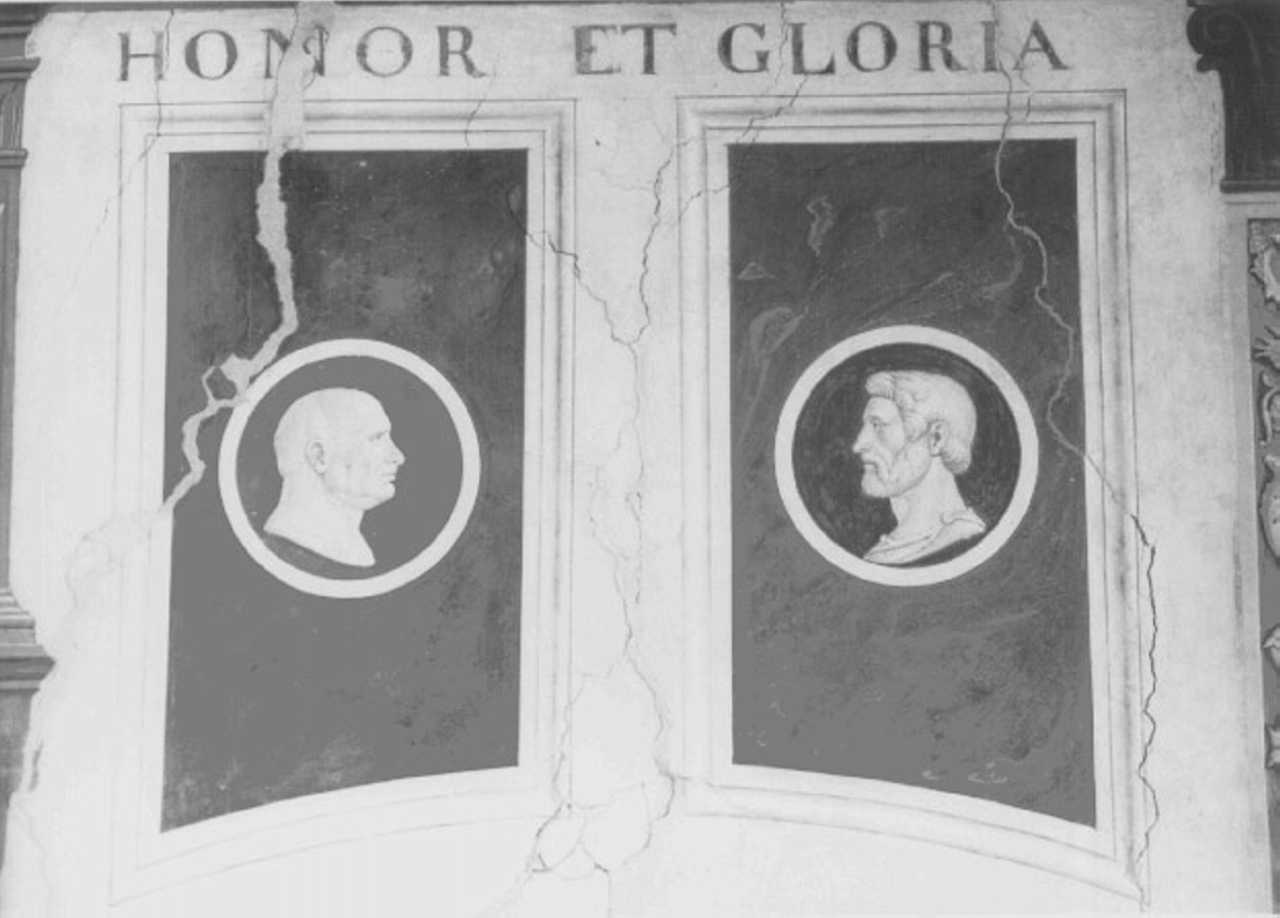 motivi decorativi a medaglioni (dipinto) di Morone Domenico (e aiuti), Morone Francesco (fine/inizio secc. XV/ XVI)