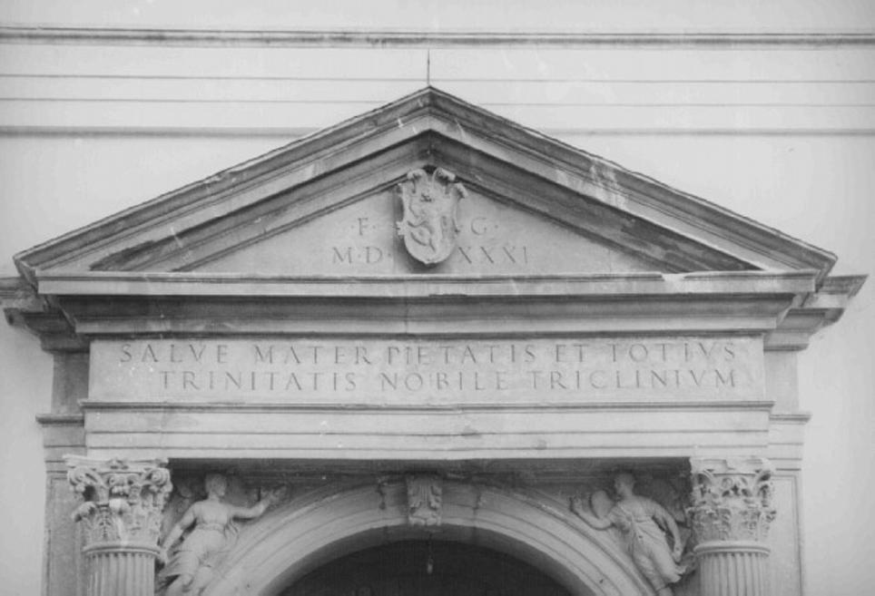 stemma gentilizio (decorazione plastica) di Giovanni Di Giacomo Da Porlezza, Pittoni Girolamo Da Lumignano, Palladio Andrea (attribuito) (sec. XVI)
