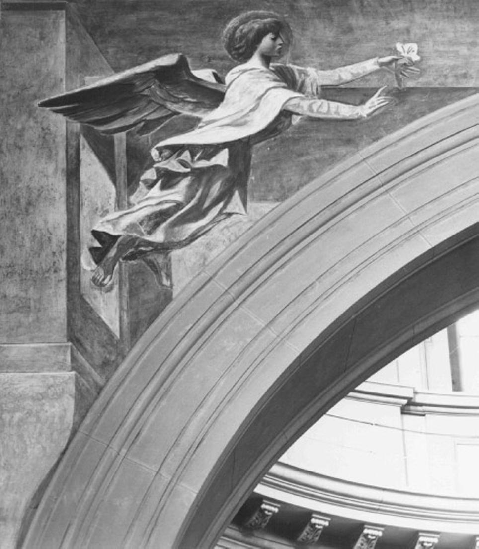 angelo annunciante (dipinto) di Casarini Pino (sec. XX)