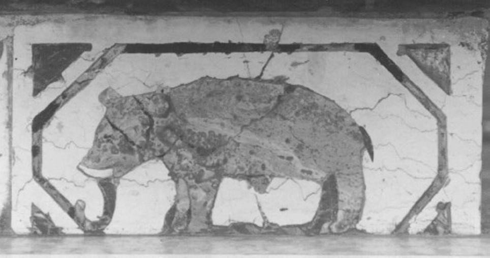 elefante (decorazione a intarsio) di Corbarelli Benedetto (sec. XVII)