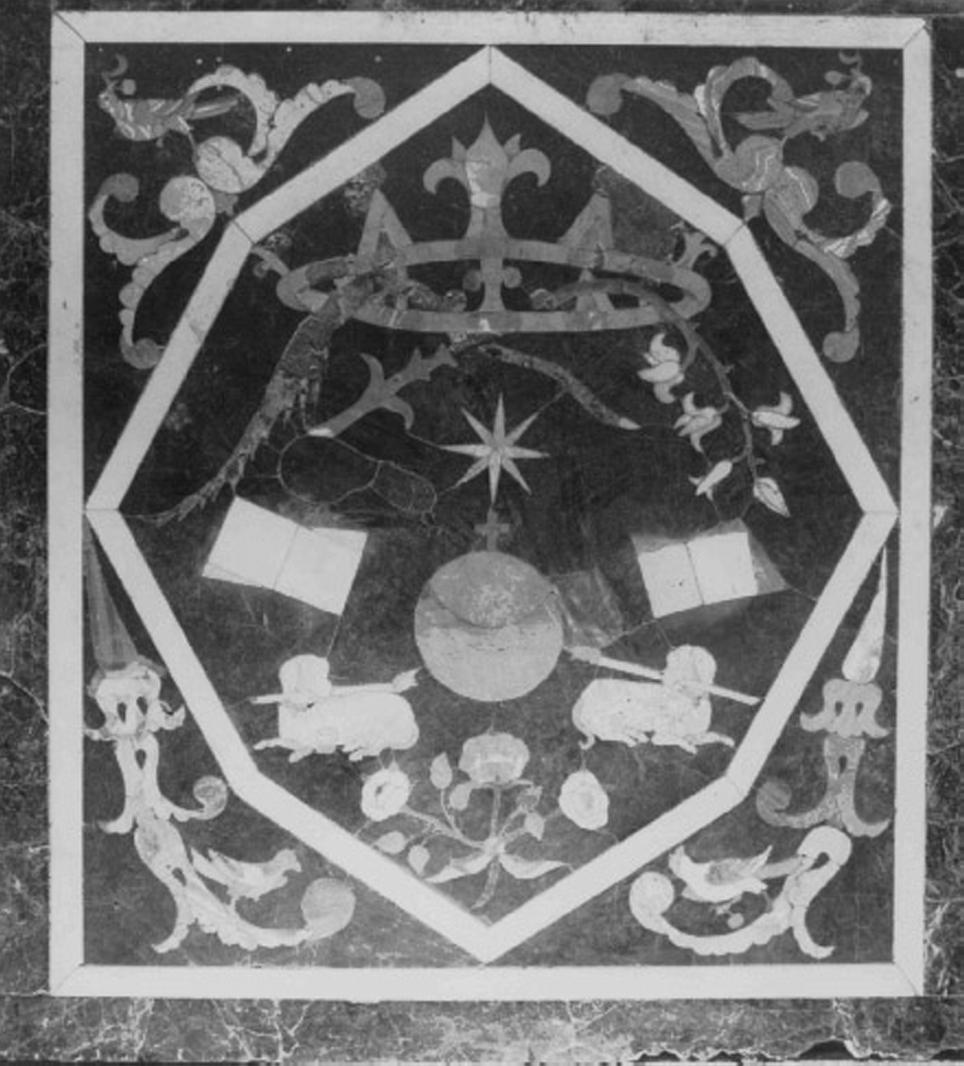 simboli eucaristici (decorazione a intarsio) di Bovio Da Feltre, Corbarelli Antonio, Corbarelli Domenico, Corbarelli Francesco, Corbarelli Benedetto (seconda metà sec. XVII)