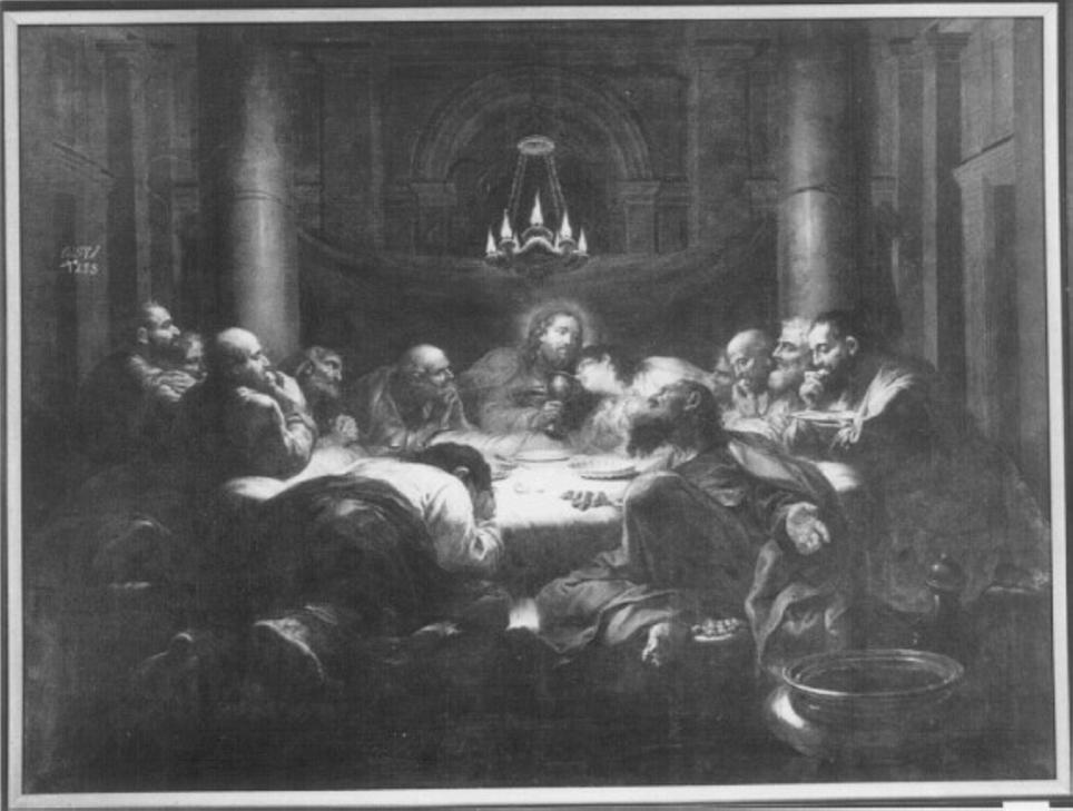 ultima cena (dipinto) di Mazzoni Sebastiano (sec. XVII)