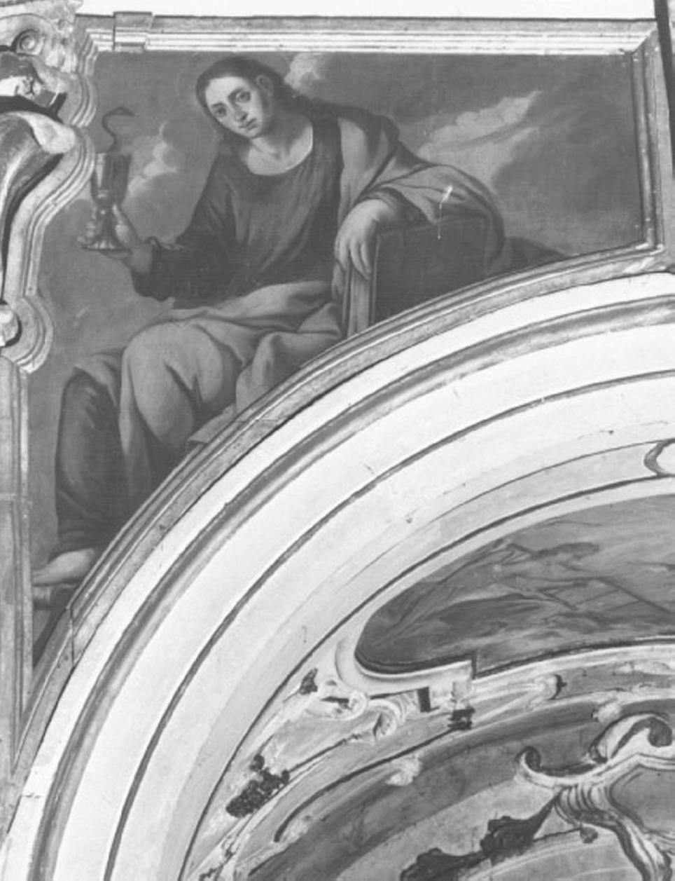 San Giovanni Evangelista (dipinto, elemento d'insieme) di Cozza Giovanni (attribuito) (sec. XVII)