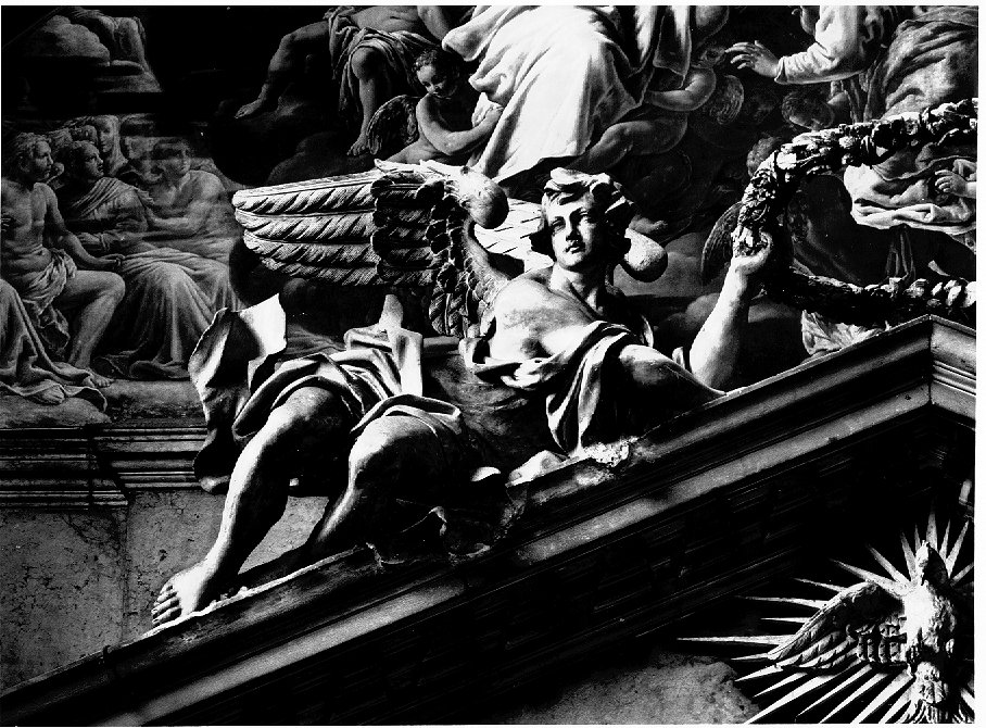 angelo con ghirlanda (statua) di Brunelli Gabriele (attribuito) (sec. XVII)