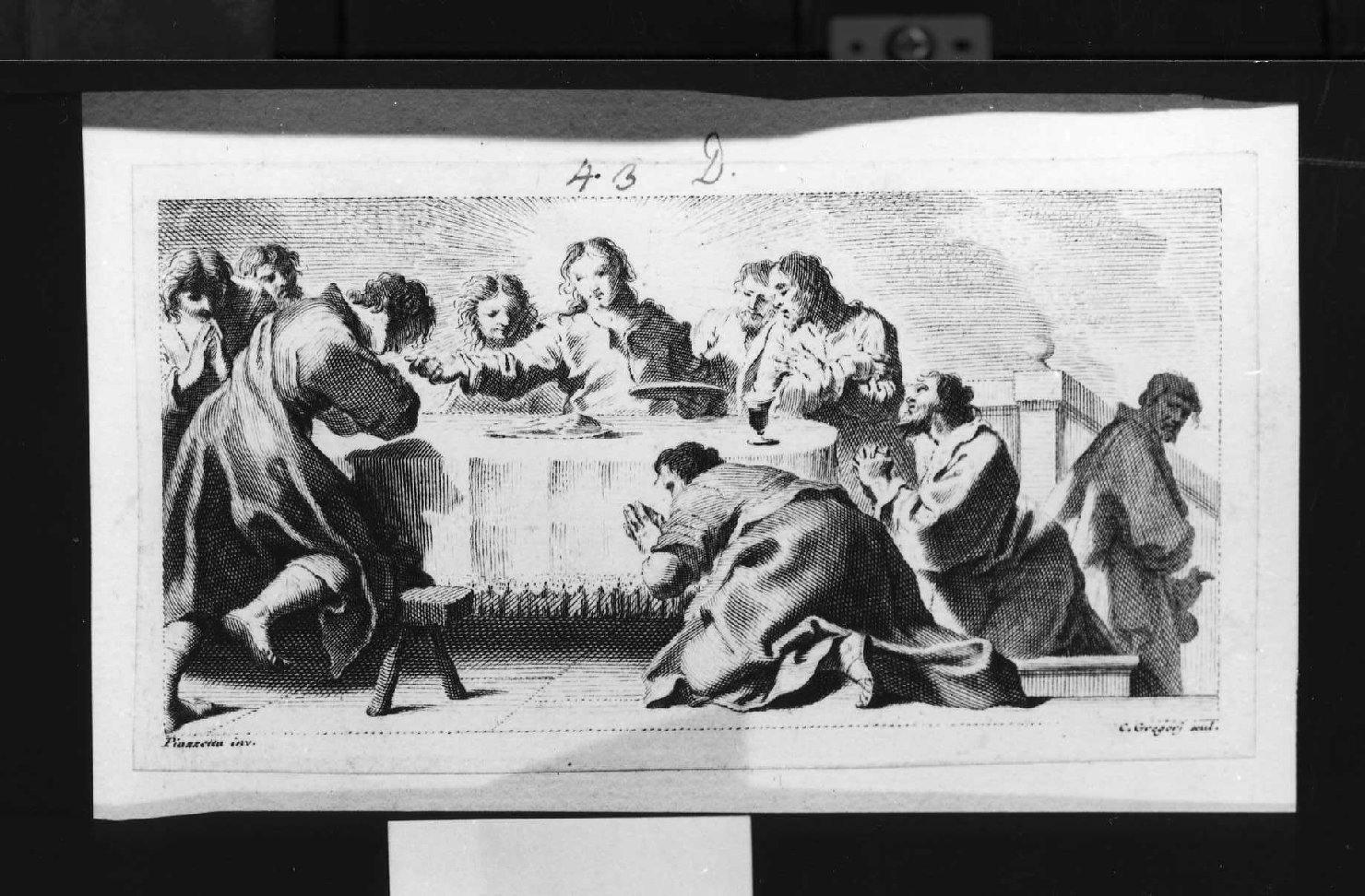 ultima cena (stampa smarginata, serie) di Piazzetta Giovanni Battista, Gregori Carlo (sec. XVIII)