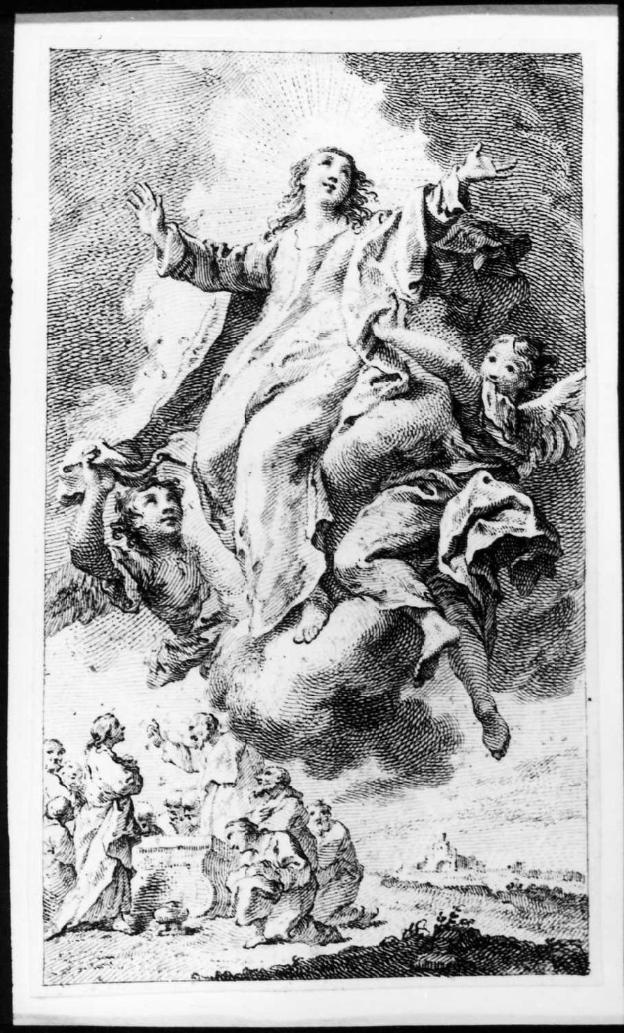 assunzione della Madonna (stampa smarginata, serie) di Piazzetta Giovanni Battista (sec. XVIII)