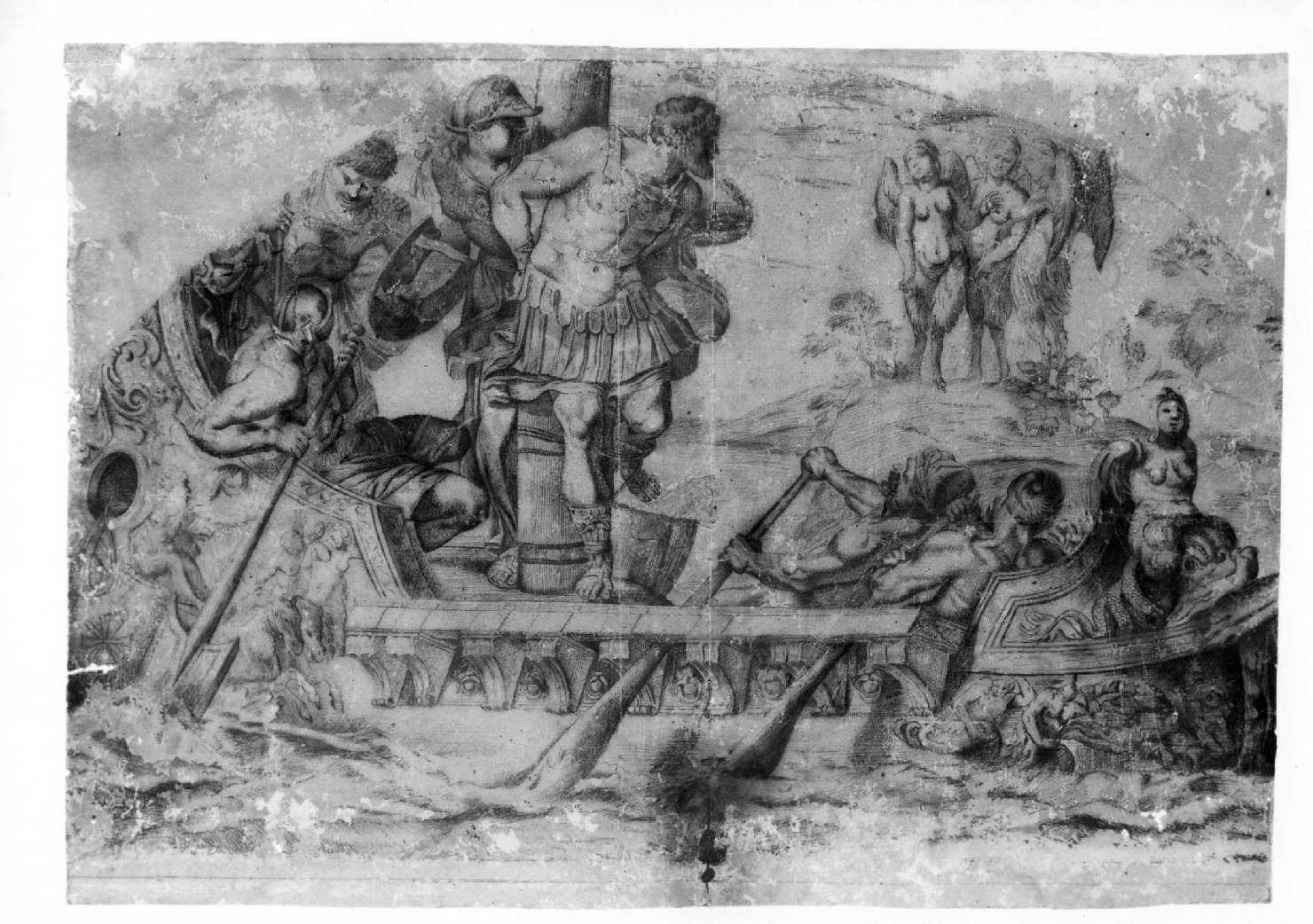 Ulisse e le sirene (disegno) - ambito italiano (sec. XVII)