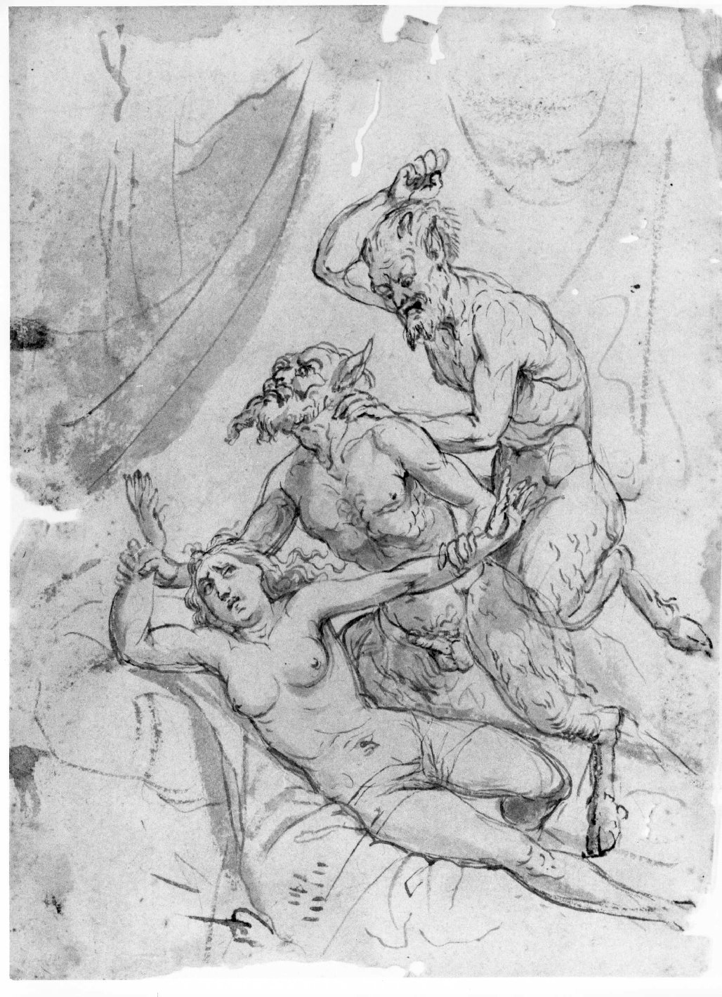 Venere e satiri (disegno) di Nanin Pietro (metà sec. XIX)