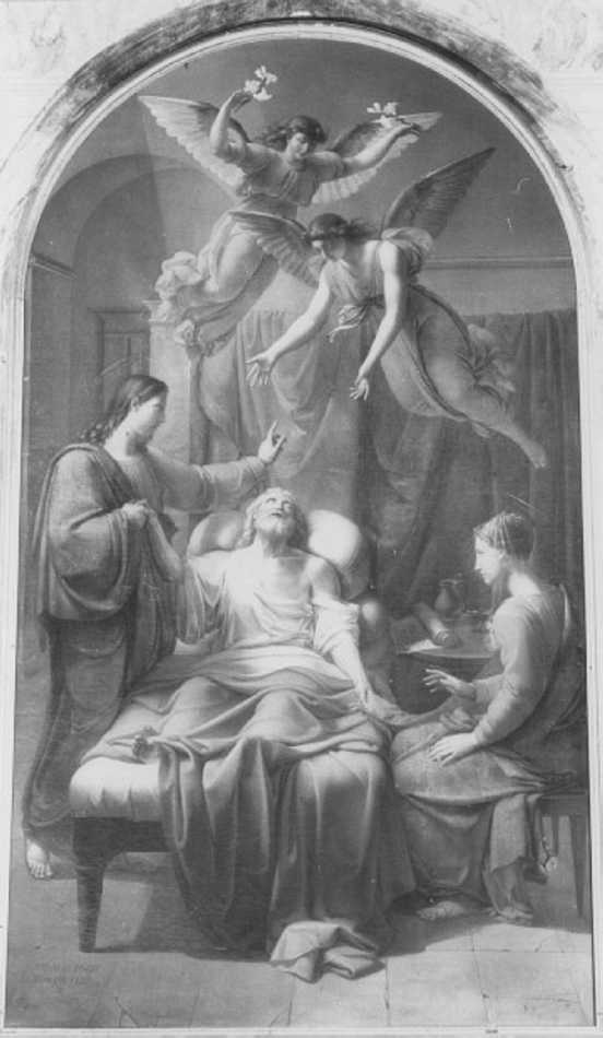 morte di San Giuseppe (dipinto) di Pozzi Andrea (sec. XIX)